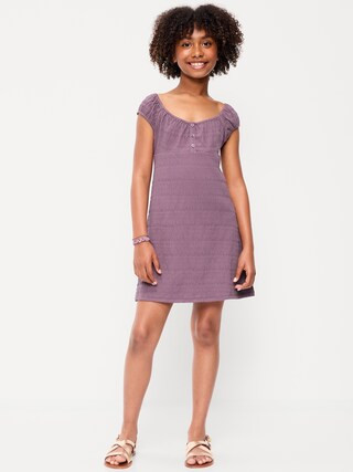 Smocked Jersey Henley Dress for Girls | Old Navy (US)