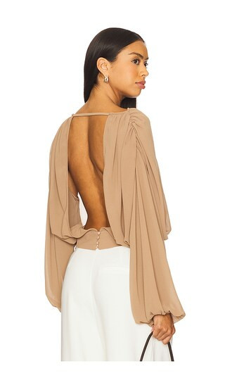 LPA Davina Blouse in Brown. - size XS | Revolve Clothing (Global)