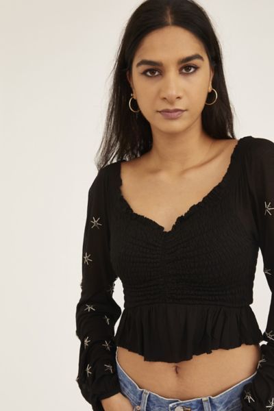 UO Jessa Embellished Peplum Top | Urban Outfitters (US and RoW)