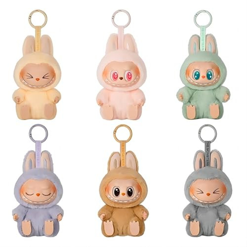 Eliaukbaby Labubu Plush Keychain - Adorable Collectible Pendant for Bags & Keys, Modern Home Decoration (Multiple Colors Available: Beige, Pink, Mint Green, Lavender, Tan, Gray) | Amazon (US)
