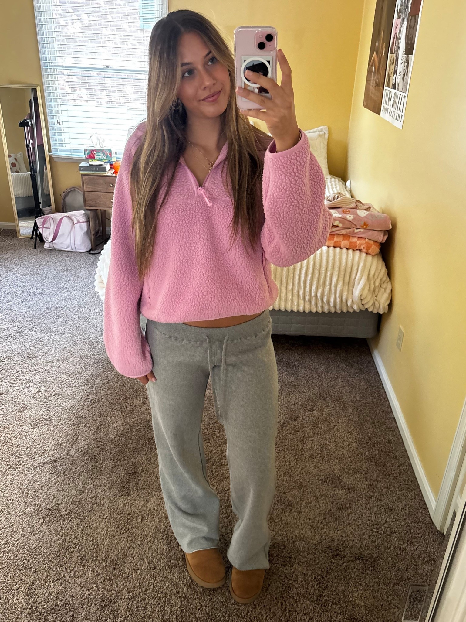 comfy pink fleece fall jacket outfit! the cozy grey sweatpants i will be LIVING in until further notice!
#falljacket #fleece #aritzia

#LTKStyleTip #LTKSeasonal #LTKSaleAlert