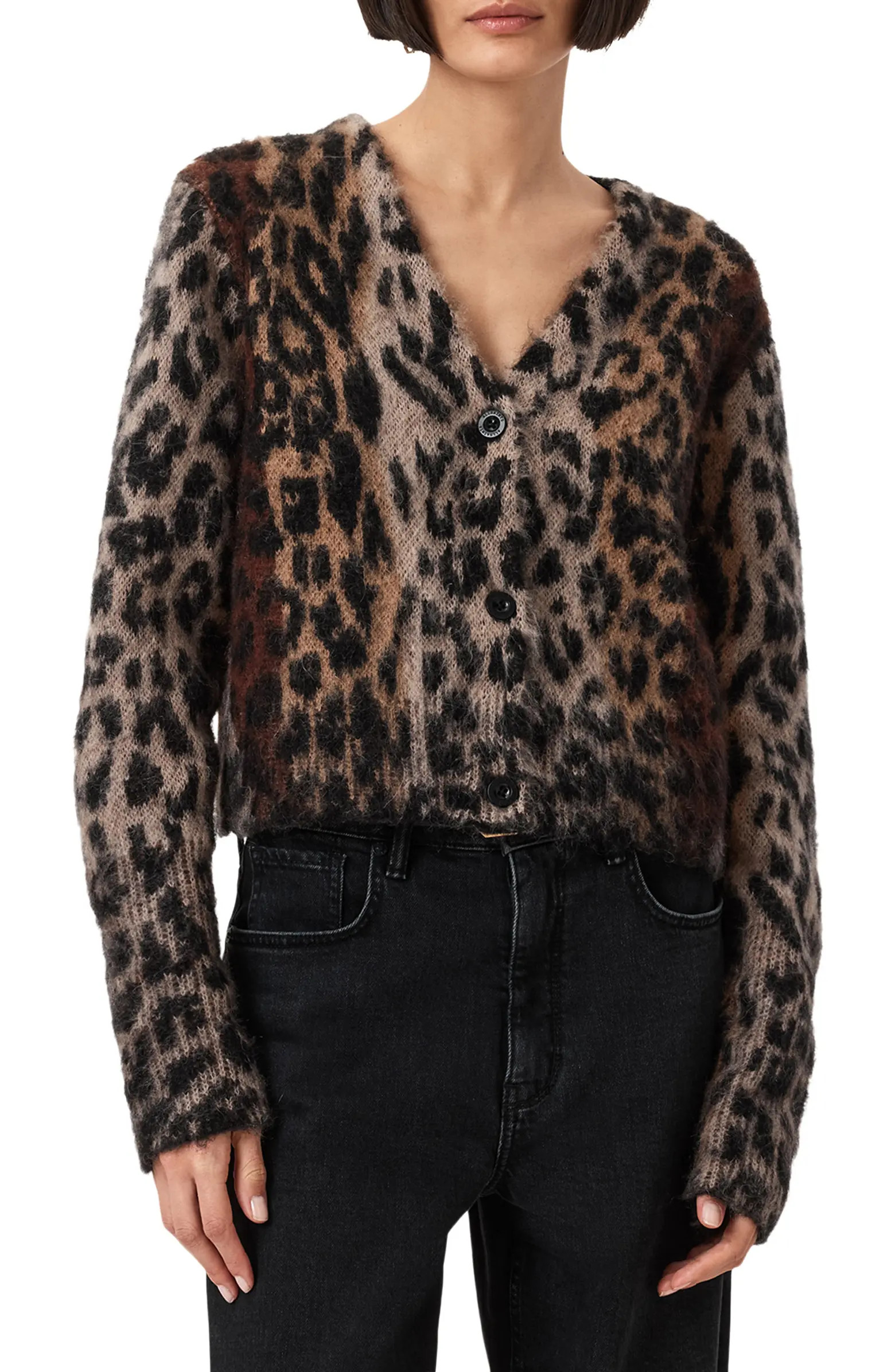 Wick Lex Leopard Jacquard Cardigan | Nordstrom