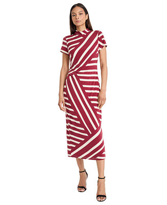 Donna Morgan Women's Mock Neck Short-Sleeve Dress - Macy's | Macy's