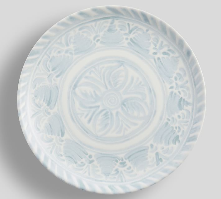 Chambray Tile Stoneware Dinner Plates | Pottery Barn | Pottery Barn (US)