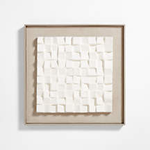 Blanco White Paper Pulp Framed 36"x36" Wall Art + Reviews | Crate & Barrel | Crate & Barrel