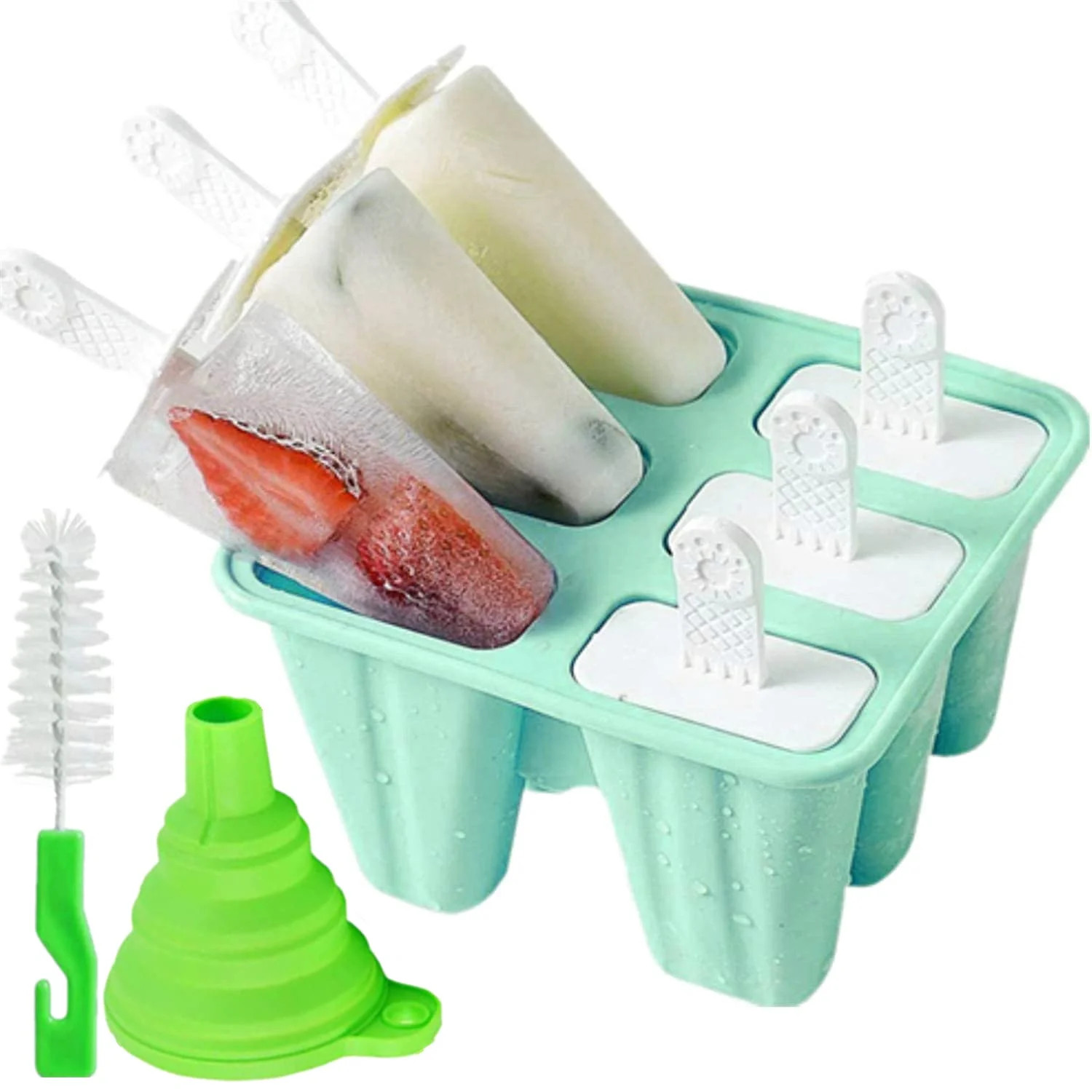 Popsicle Molds 6 Pieces Silicone Ice Pop Molds BPA Free Popsicle Mold Reusable Easy Release Ice P... | Walmart (US)