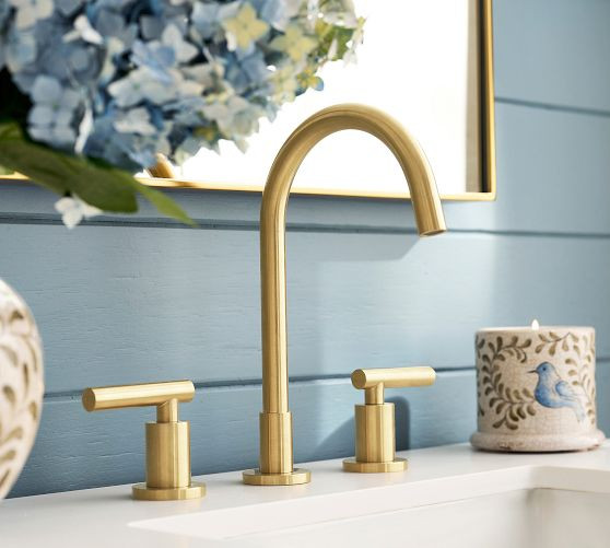 Linden Lever Handle Widespread Bathroom Sink Faucet | Pottery Barn (US)