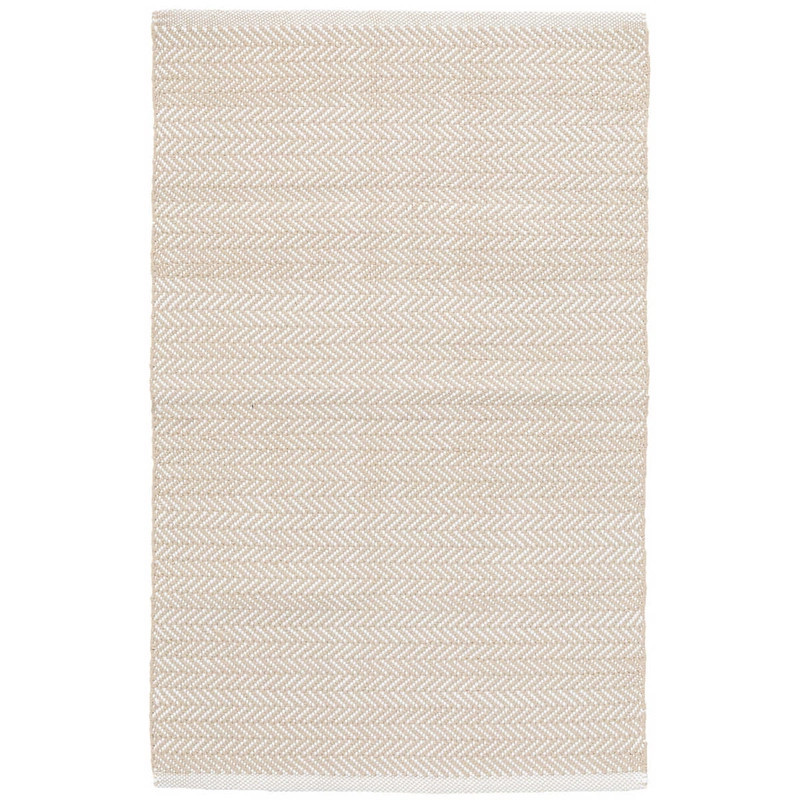 Herringbone Linen/White Handwoven Indoor/Outdoor Rug | Annie Selke
