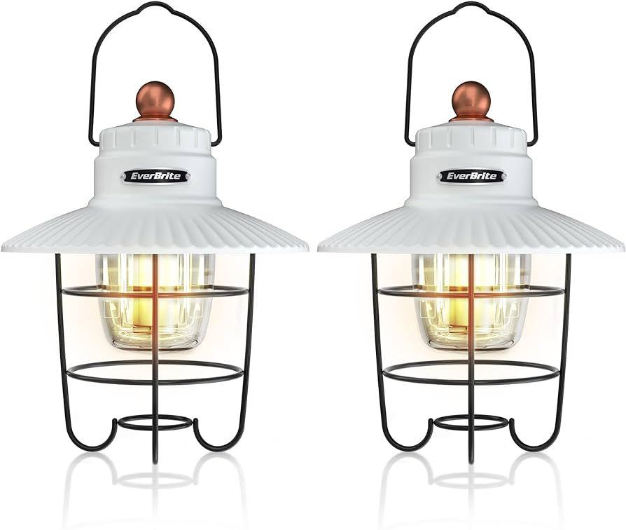 EverBrite LED Camping Lantern Pack of 2, USB C Rechargeable Lantern with 3 Light Modes, Vintage O... | Amazon (US)