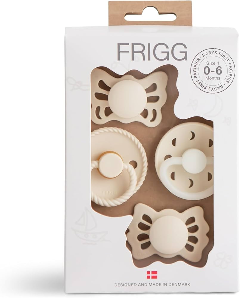 FRIGG Baby's First Pacifier​ - Moonlight Sailing 4-Pack | Made in Denmark | BPA-Free (Cream, 0-... | Amazon (US)