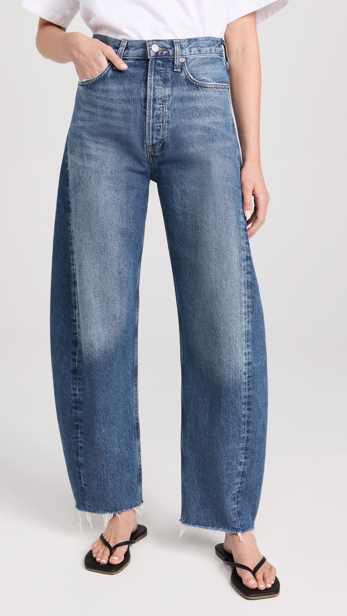 AGOLDE Luna High Rise Curved Taper Jeans Split 26 | Shopbop