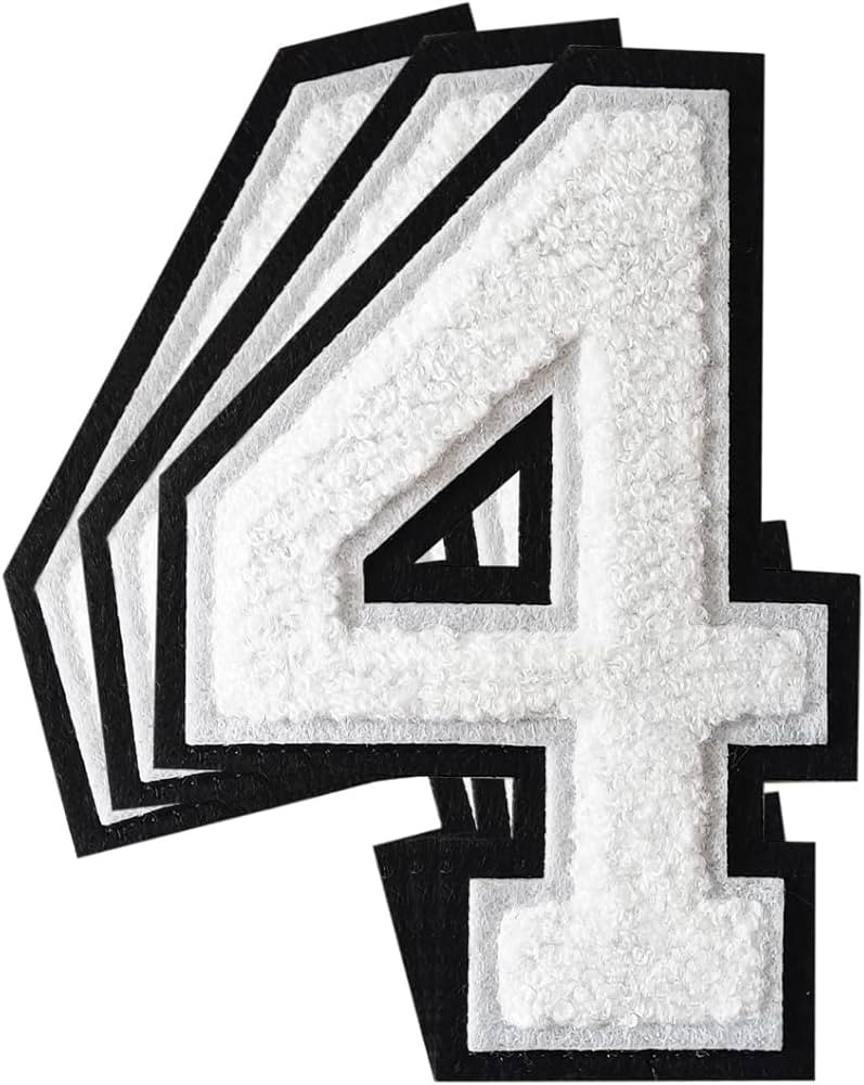 3Pcs Chenille Number Patches Iron on Patches Varsity Letter Patches Chenille Embroidered Patches ... | Amazon (US)