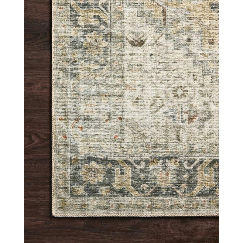 Appolonie Machine Woven Performance Beige/Sage Green Rug | Wayfair North America