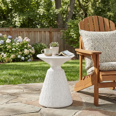 Christopher Knight Home Reina Modern Patio Lightweight Concrete Side Table with Marble Retro Speckled Texture, White Marble | Target