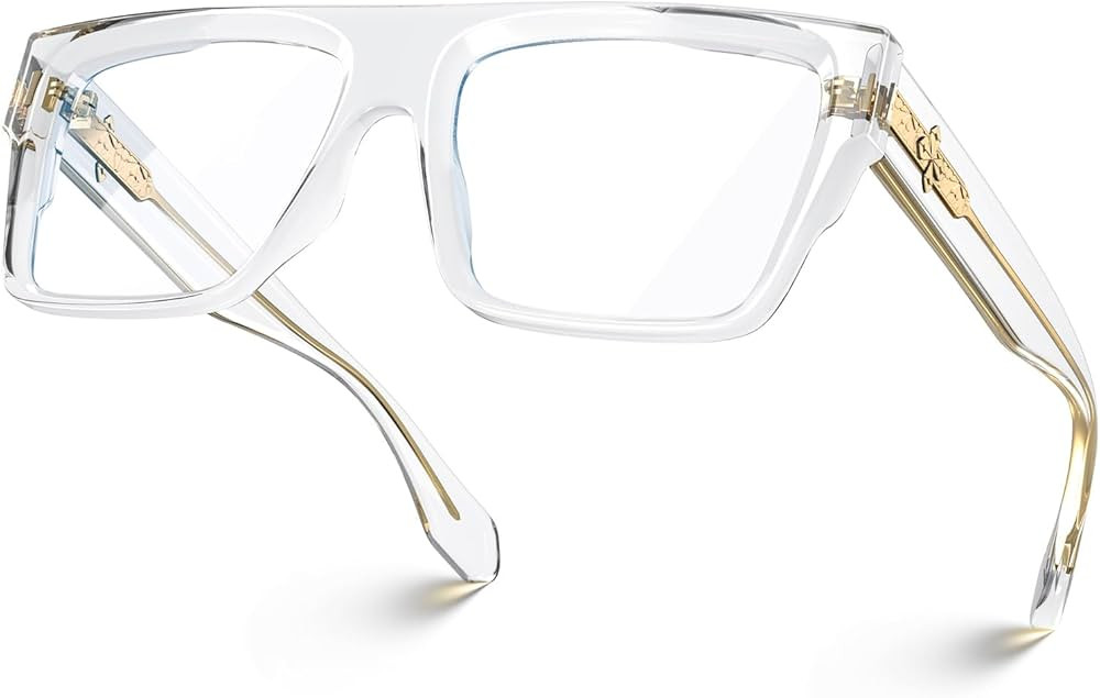 VISOONE Square Clear Blue Light Blocking Glasses TR90 Gaming Men Women ALBA | Amazon (US)