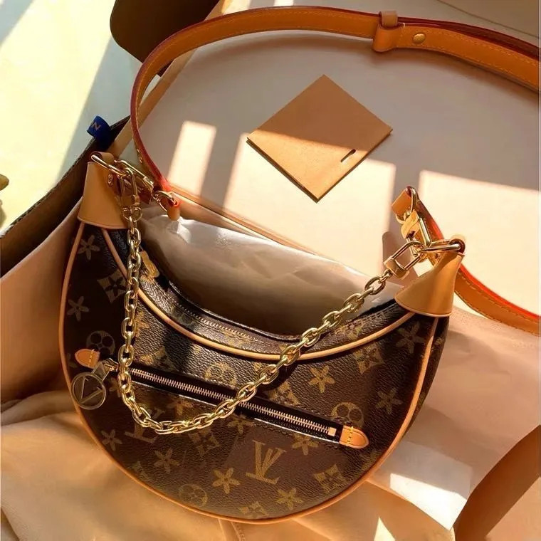 Loop Hobo Bags Gold Chain Handbag Luxuries Designers Womens Coated Canvas Zipper Crossbody Should... | DHGate