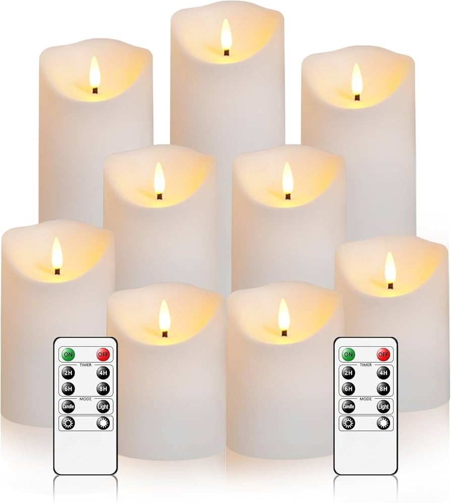 Flameless Candles with Remote, Battery Operated Flickering Flameless Candles, LED Candles with Ti... | Amazon (US)