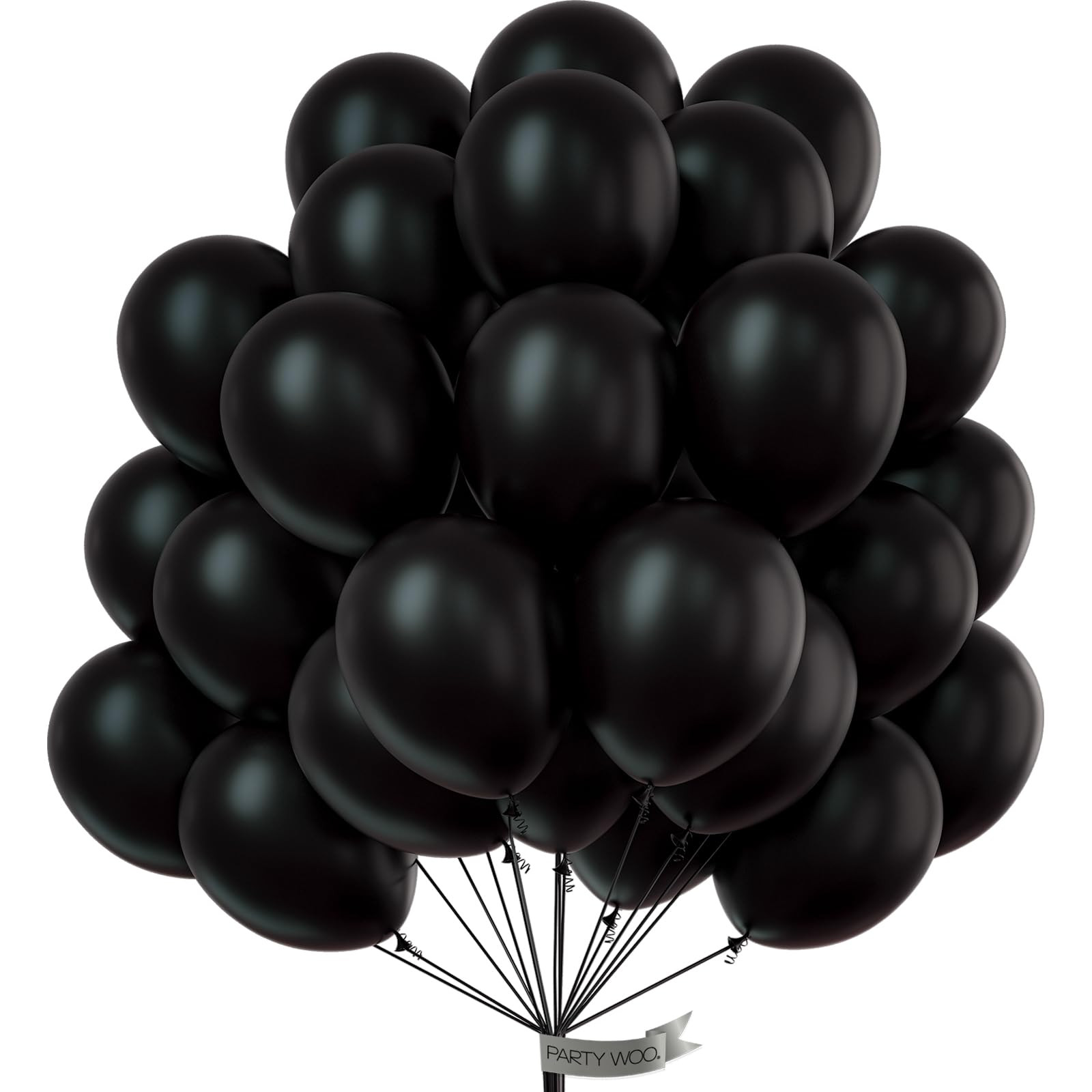 PartyWoo 50 Pack 12 Inch Black Matte Balloons, Latex Balloons, Birthday, Retirement, Graduation D... | Amazon (UK)