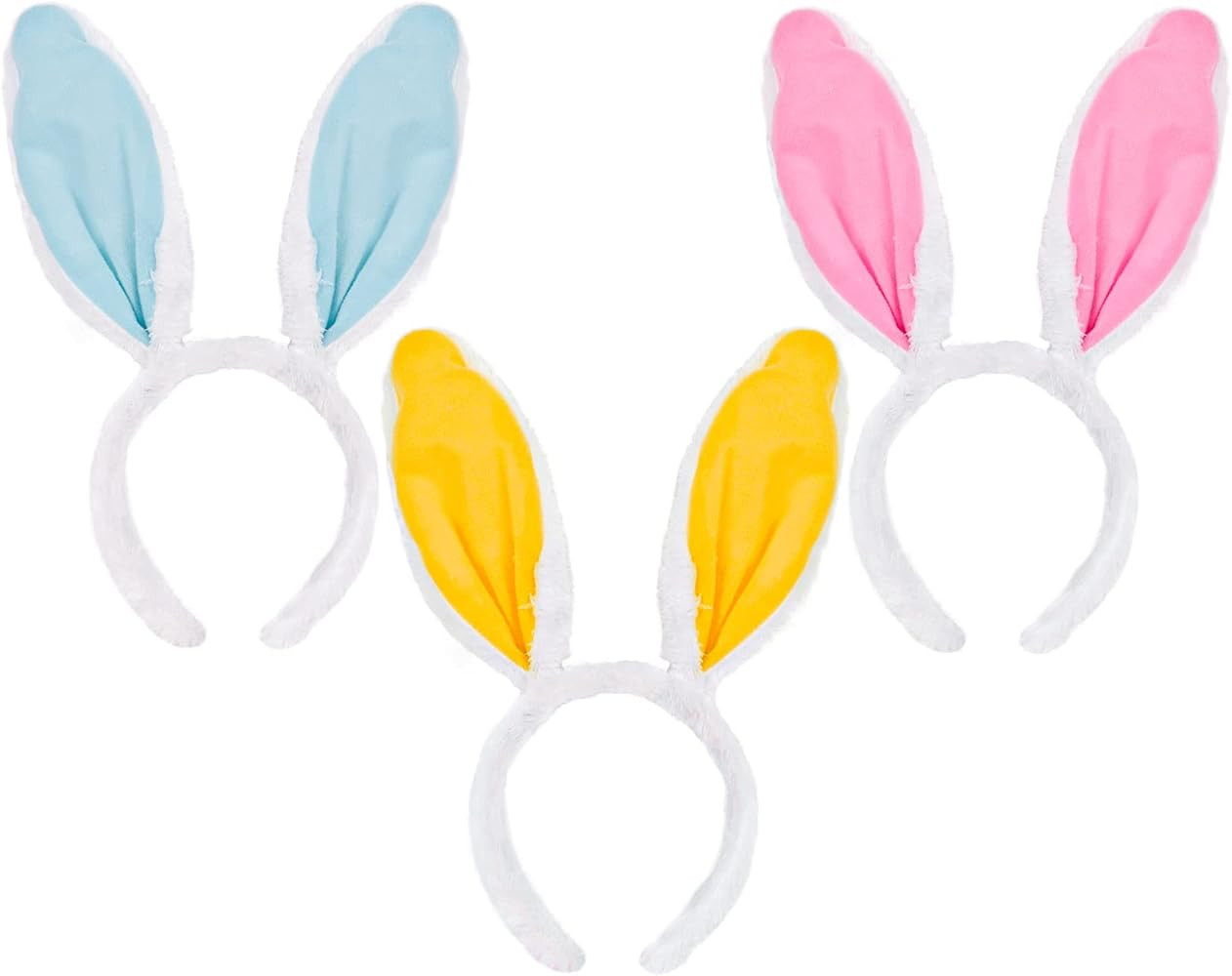 Crazy Night Easter Bunny Ears Headband,3 PCS Blue Pink Yellow rabbit Ears,Easter Holiday Birthday... | Amazon (US)