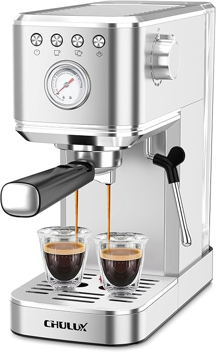 CHULUX Slim Espresso Machine with Milk Frother Steam Wand, 20 Bar Professional Italian Pump Espre... | Amazon (US)