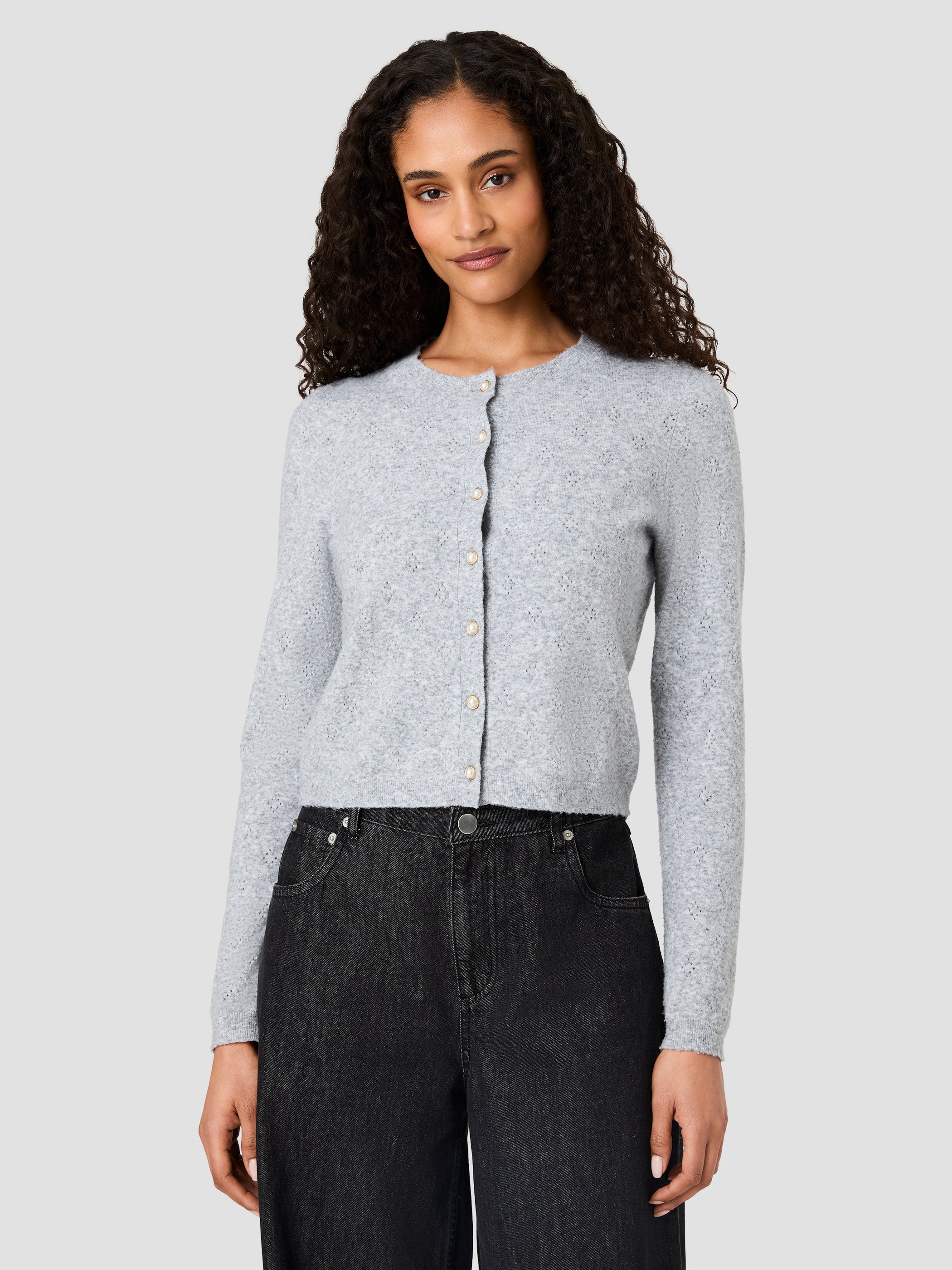 DAKOTA KNIT POINTELLE CARDIGAN | French Connection (US)