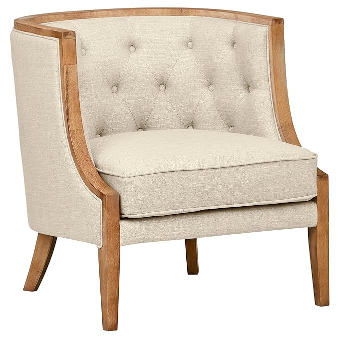 Stone & Beam Laurel Rounded Accent Chair, 29.5"W, Sand | Amazon (US)