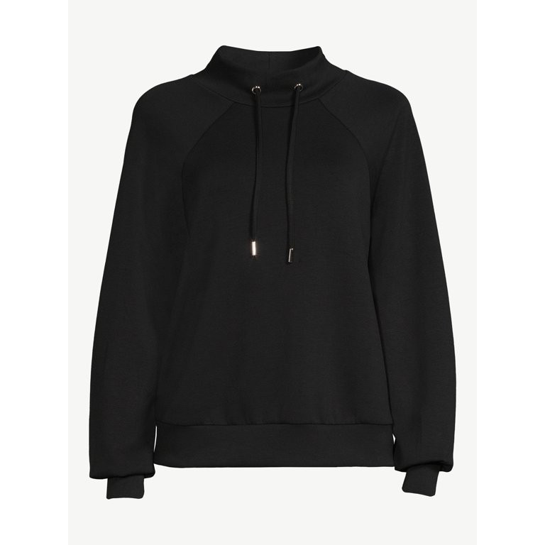 Scoop Women's Scuba Knit Funnel Neck Sweatshirt | Walmart (US)