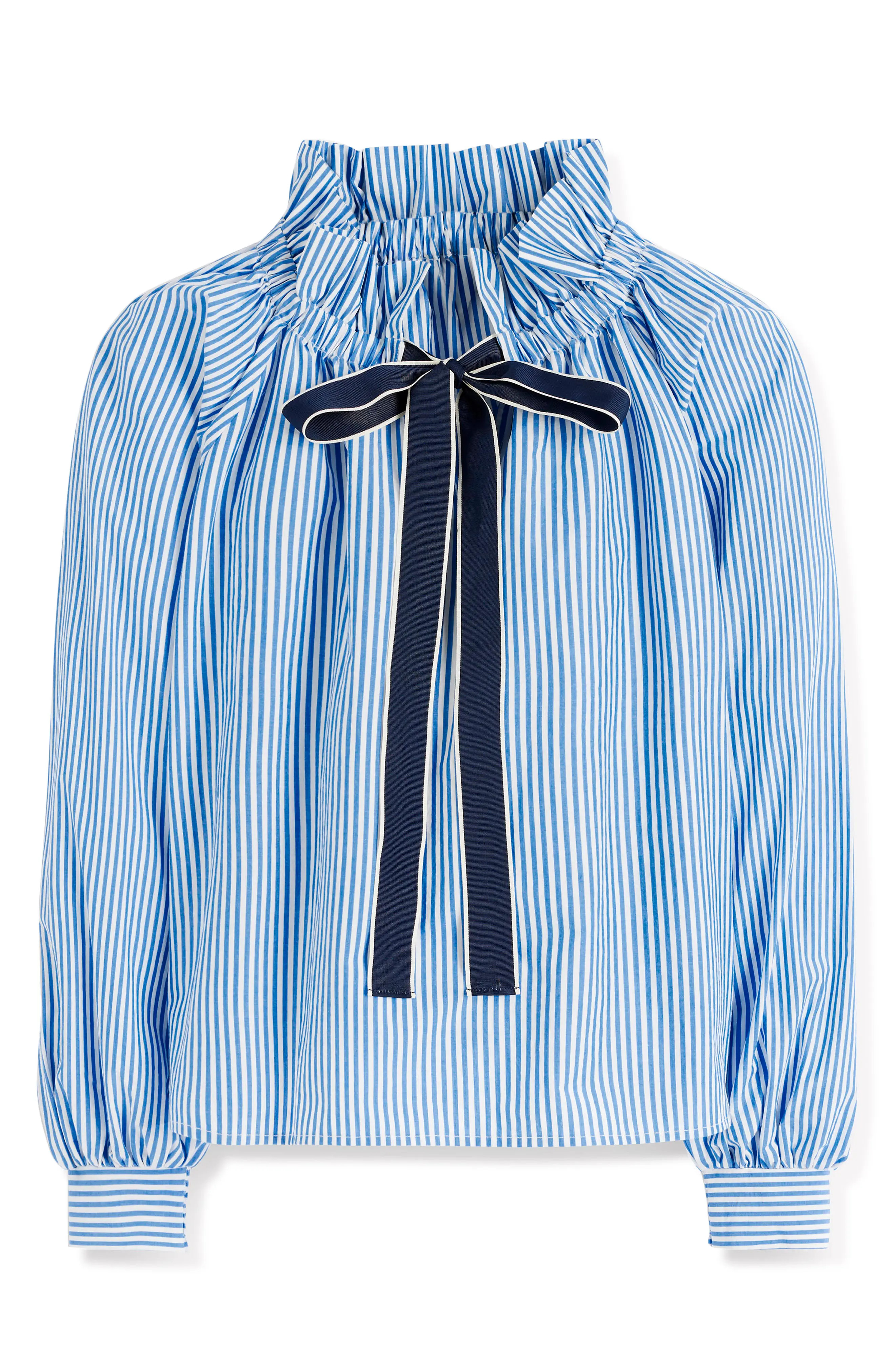 Boden Bow Neck Ruffle Shirt (Women) | Nordstrom | Nordstrom