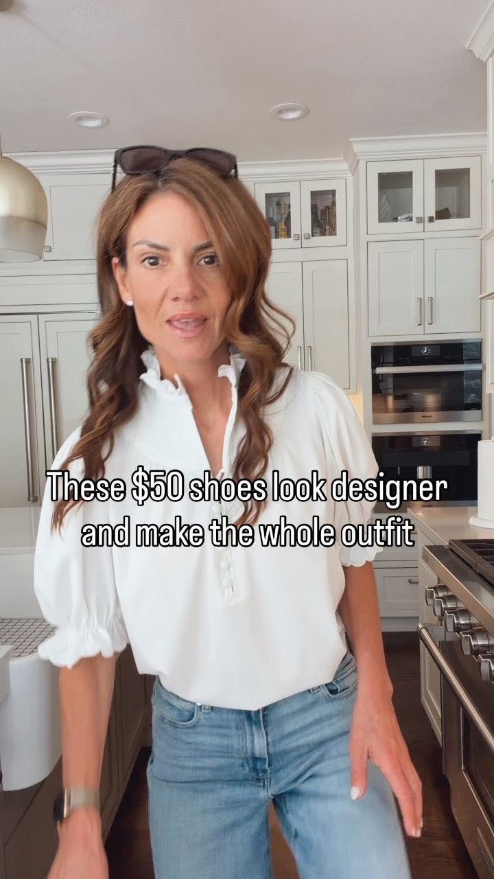 Spring outfit ideas 🤍
These pale blue and white slingbacks completely make the outfit. Styled them with relaxed jeans with a twisted outseam detail, a ruffle white blouse, and a red crossbody bag for the perfect everyday look.

Use code HERMIDLIFESTYLE35 for 35% off the shoes + LESLIE20 for 20% off the red bag

#LTKootd #LTKOver40 #LTKSaleAlert