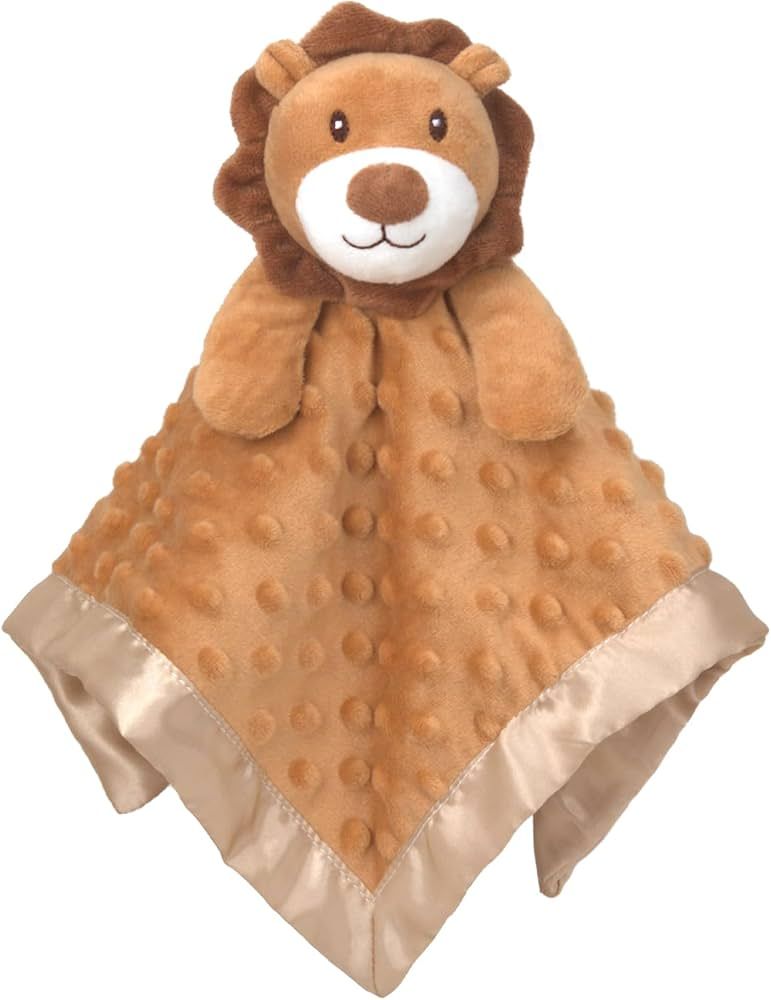 Baby Security Blanket Lion Soft Minky Dot Fabric with Silky Satin Backing Baby Snuggle Toy Animal... | Amazon (US)