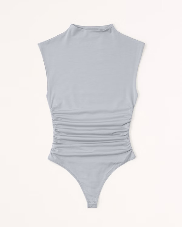 Cotton-Modal Ruched Shell Bodysuit | Abercrombie & Fitch (US)