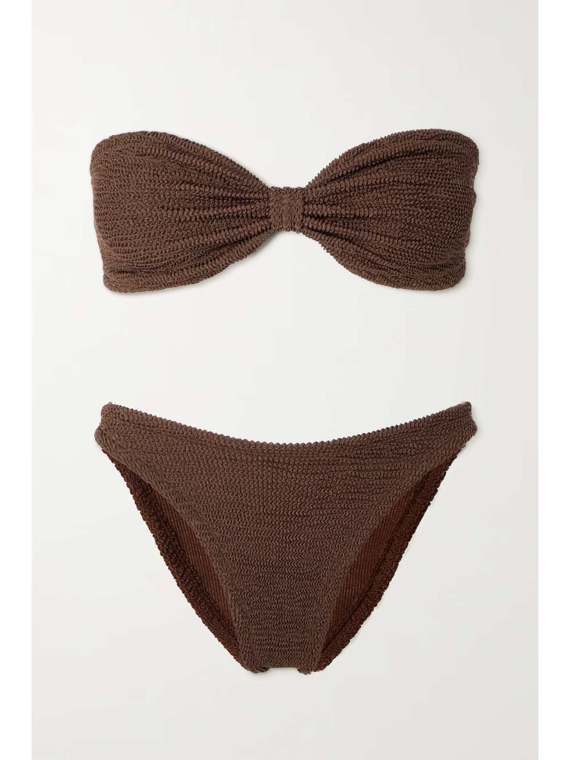 + NET SUSTAIN Jean metallic seersucker bandeau bikini | NET-A-PORTER (US)