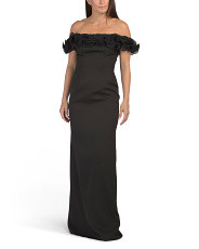 Off The Shoulder Ruffle Gown | Formal Dresses | Marshalls | Marshalls