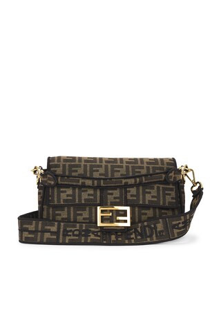Fendi Zucca Baguette Shoulder Bag in Brown | FWRD 