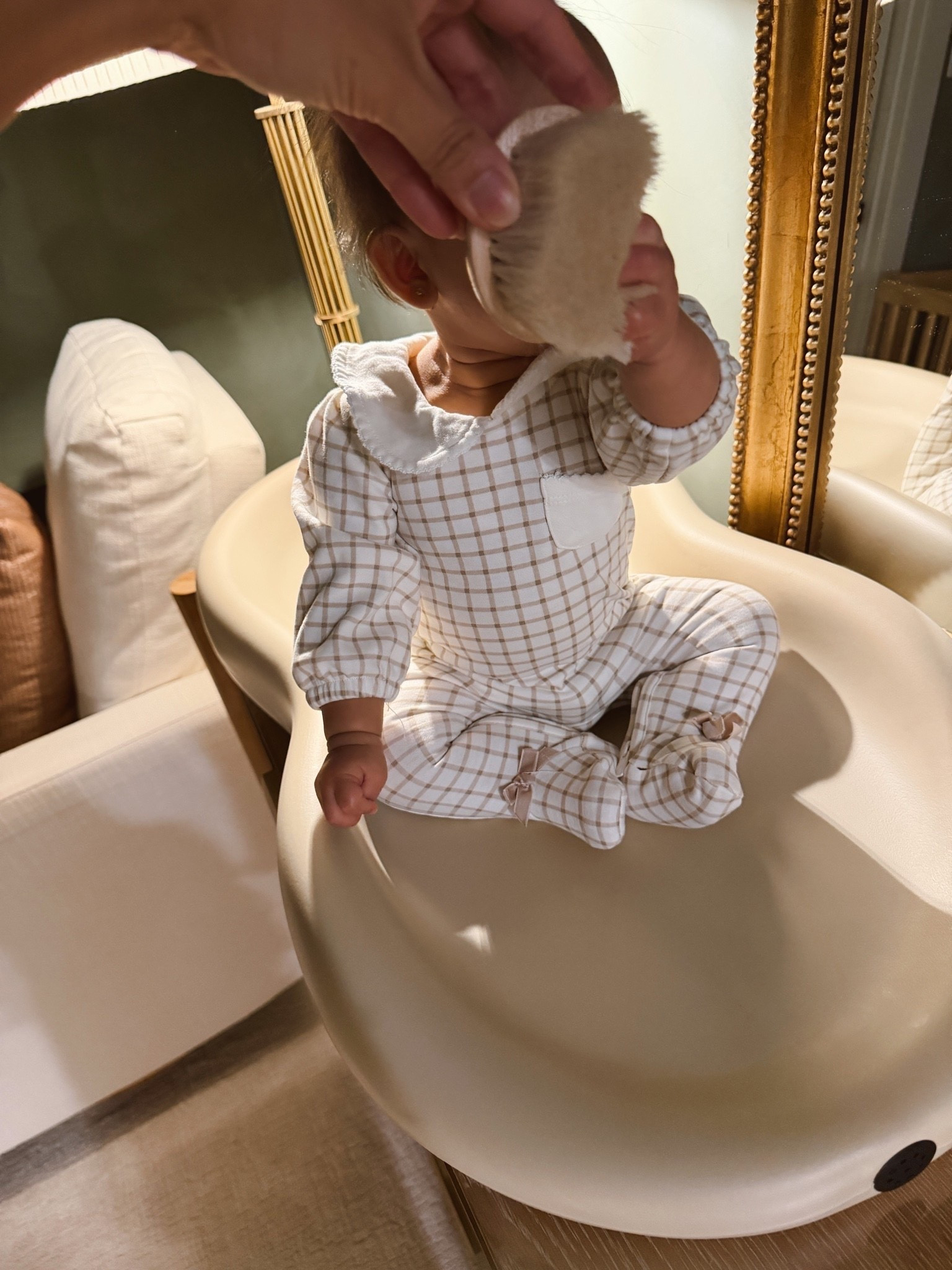 Cute cotton pajamas for a baby girl. Love the Peter Pan collar, bows and pockets. Fits true to size and I like the zipper on the bottom for diaper changes.

#LTKBaby #LTKmomlife