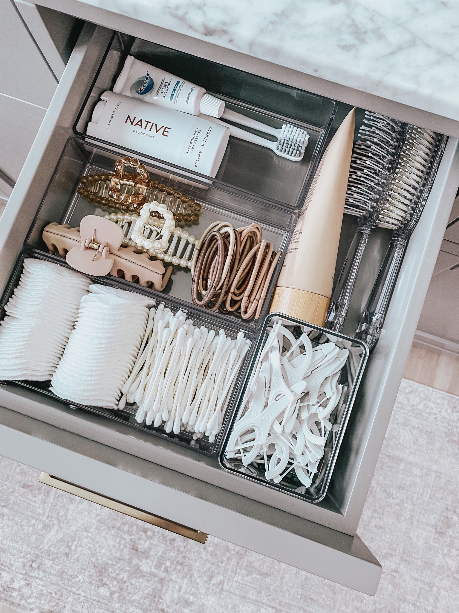 Bathroom vanity organization #bathroom #vanity #organization #clearbins #drawerorganizers #target #targethome #targetfinds 

#LTKunder50 #LTKhome #LTKFind