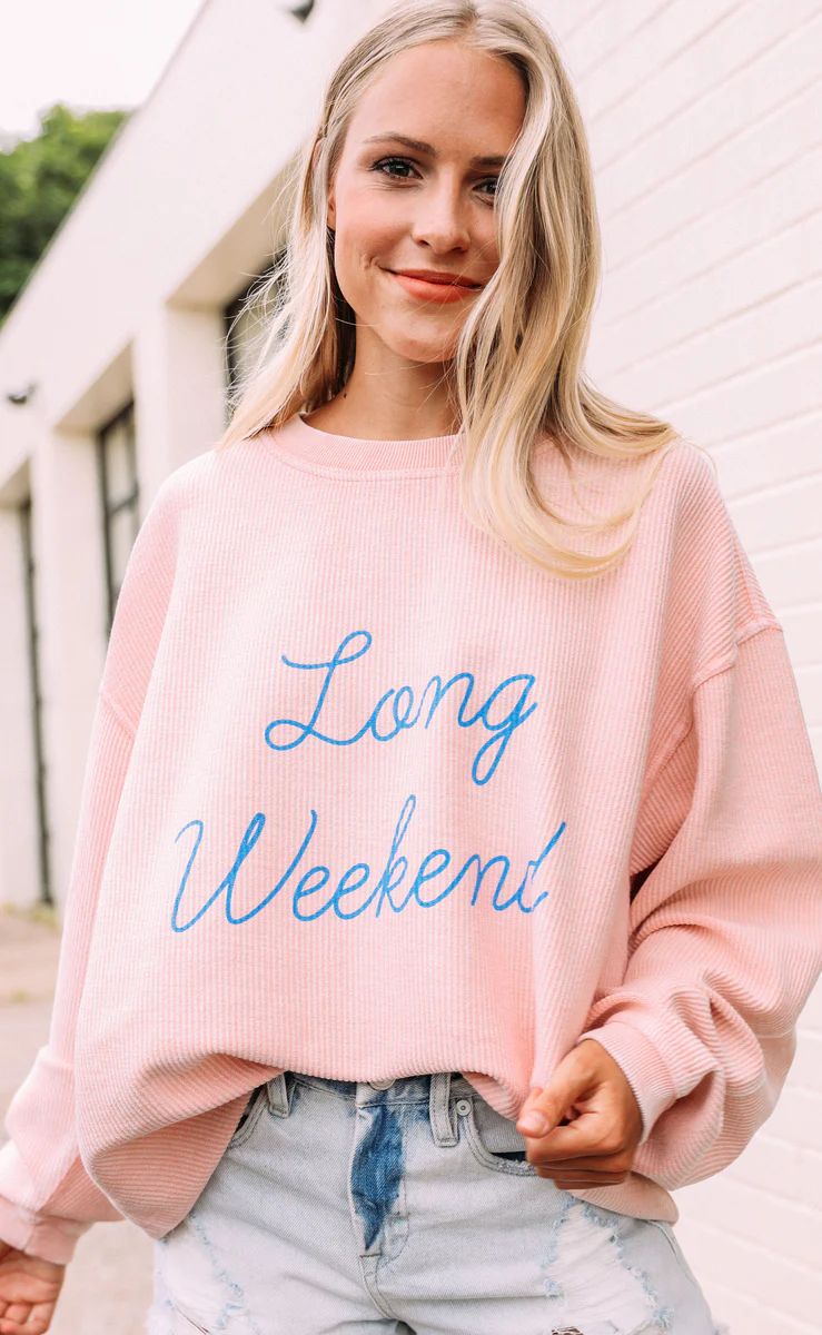 friday + saturday: long weekend corded sweatshirt | RIFFRAFF
