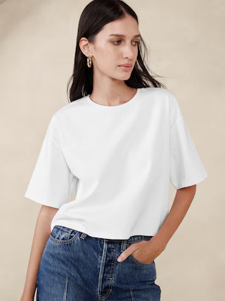 Heavy Cotton Boxy Crop T-Shirt | Banana Republic (US)