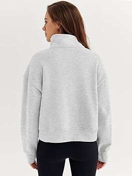 Trendy Queen Half Zip Sweatshirts Oversized Cropped Hoodies for Womens Long Sleeve Pullover for w... | Amazon (US)