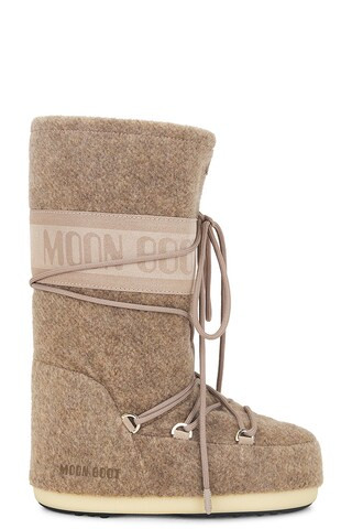 MOON BOOT Icon Felt Boot in Beige Melange from Revolve.com | Revolve Clothing (Global)