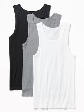 Go-Dry Rib-Knit Tank Tops 3-Pack | Old Navy (US)