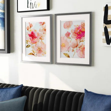 Vivid Peonies - 2 Piece Picture Frame Painting | Wayfair North America