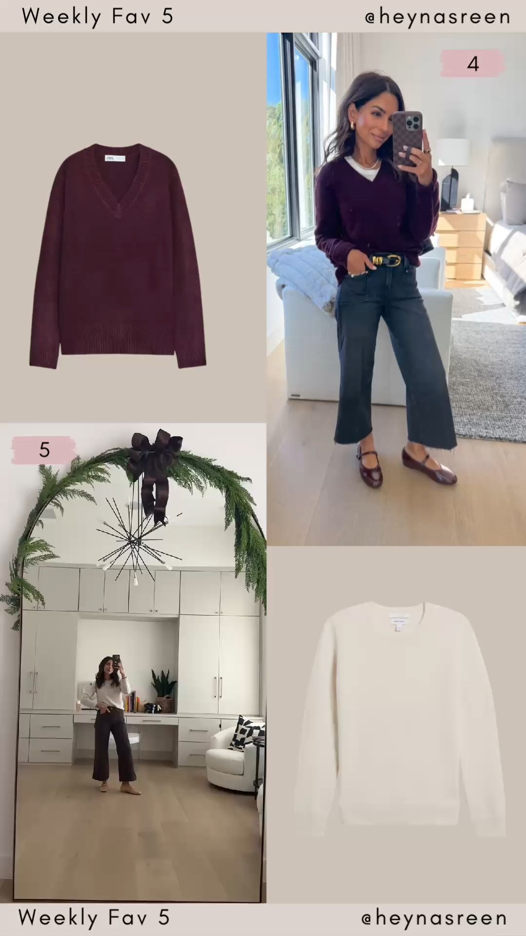 Fav 5:
#4: Zara sweater (love this color for fall!) I wear an XS
#5: Nordstrom cashmere sweater (on major sale!) I wear an XS

#LTKPetite #LTKStyleTip