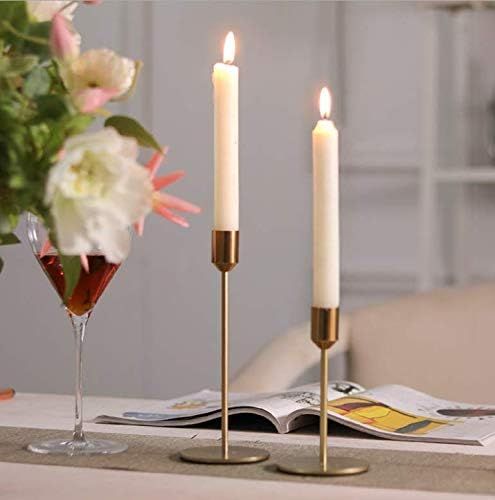 BWRMHME New Modern Metal Gold Candlestick Holders Wedding Decoration Skinny Tapered Candlestick H... | Amazon (US)