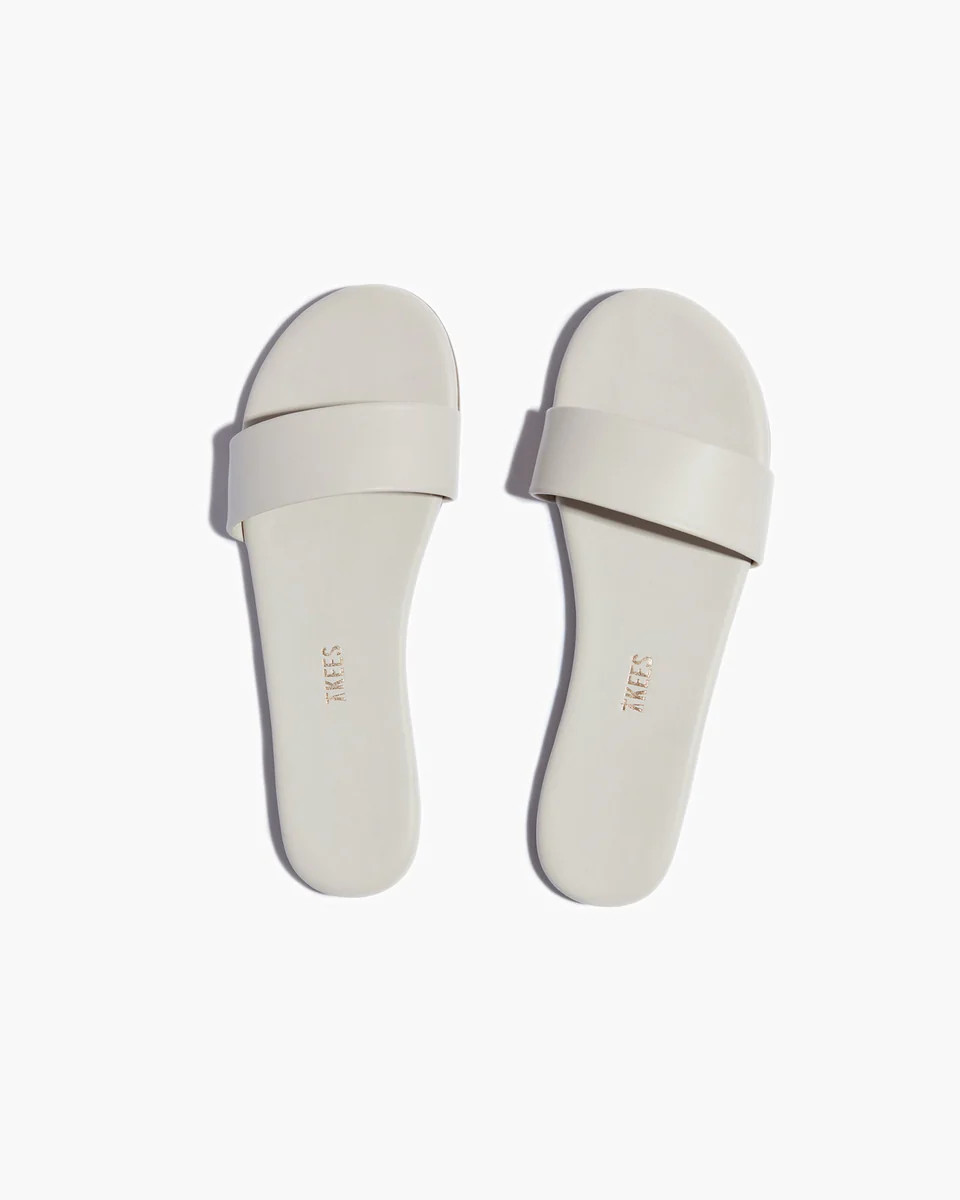 Alex - Black Stone | Leather Slide Sandals | TKEES | TKEES