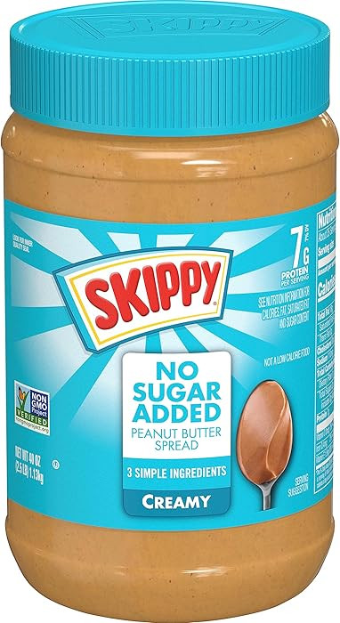 SKIPPY Creamy Peanut Butter Spread, No Sugar Added Peanut Butter, 7 g Protein Per Serving, 40 Oz ... | Amazon (US)
