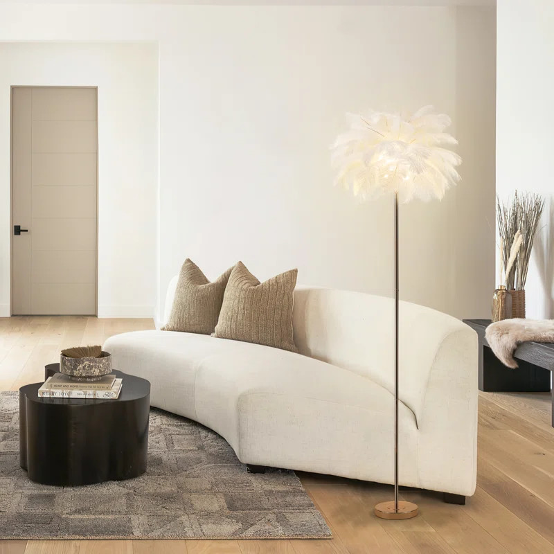 Katy-Jayne 63'' Metal LED Novelty Floor Lamp Set with Outlet | Wayfair North America