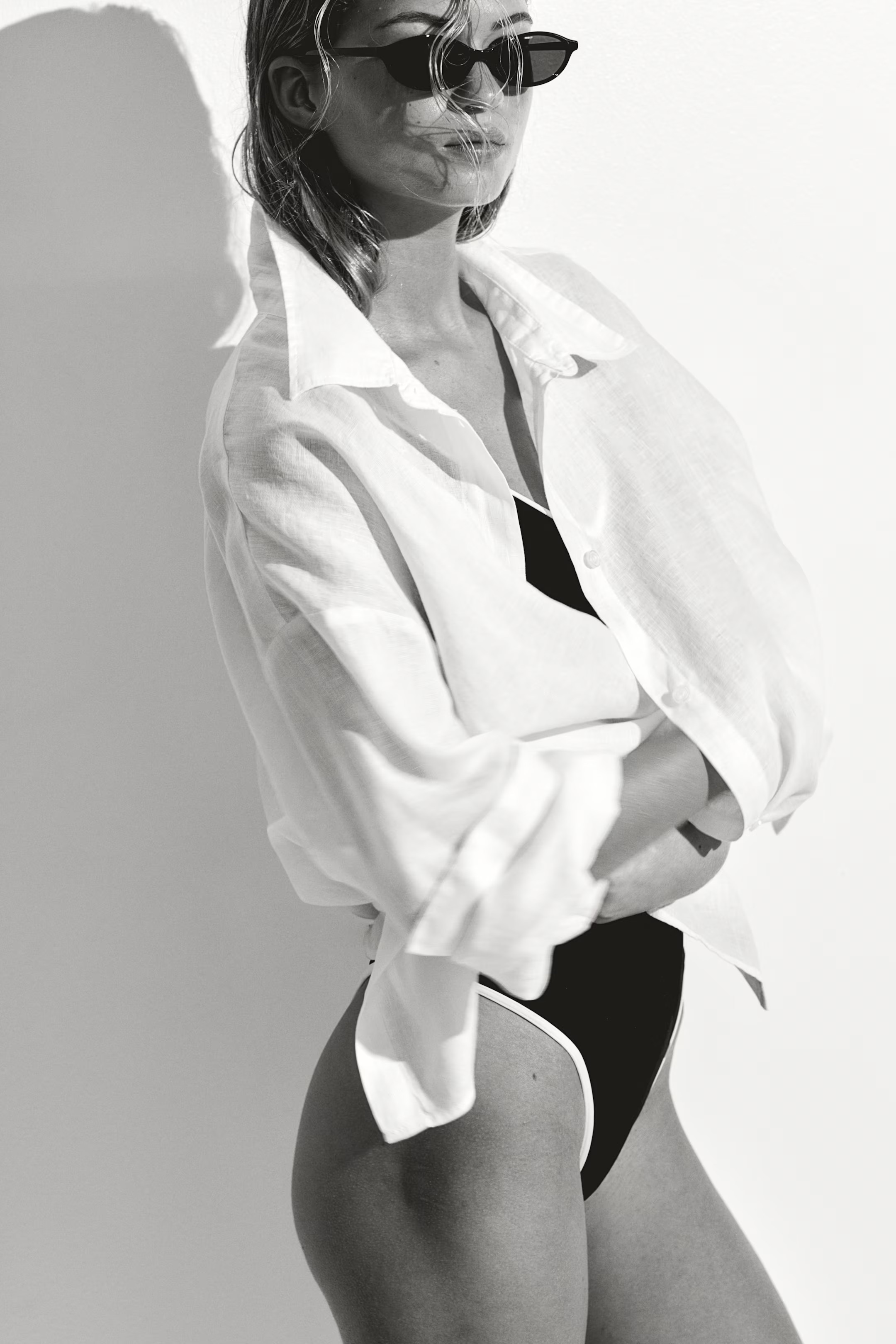 Linen beach shirt - White - Ladies | H&M GB | H&M (UK, MY, IN, SG, PH, TW, HK)