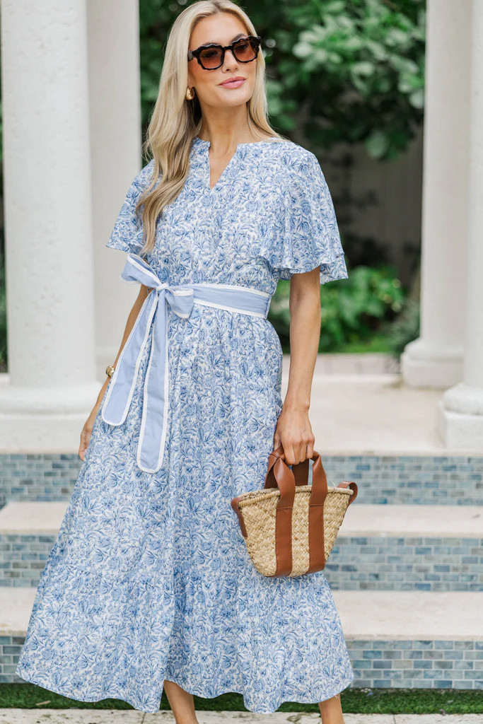 Only For You Blue Toile Maxi Dress | The Mint Julep Boutique