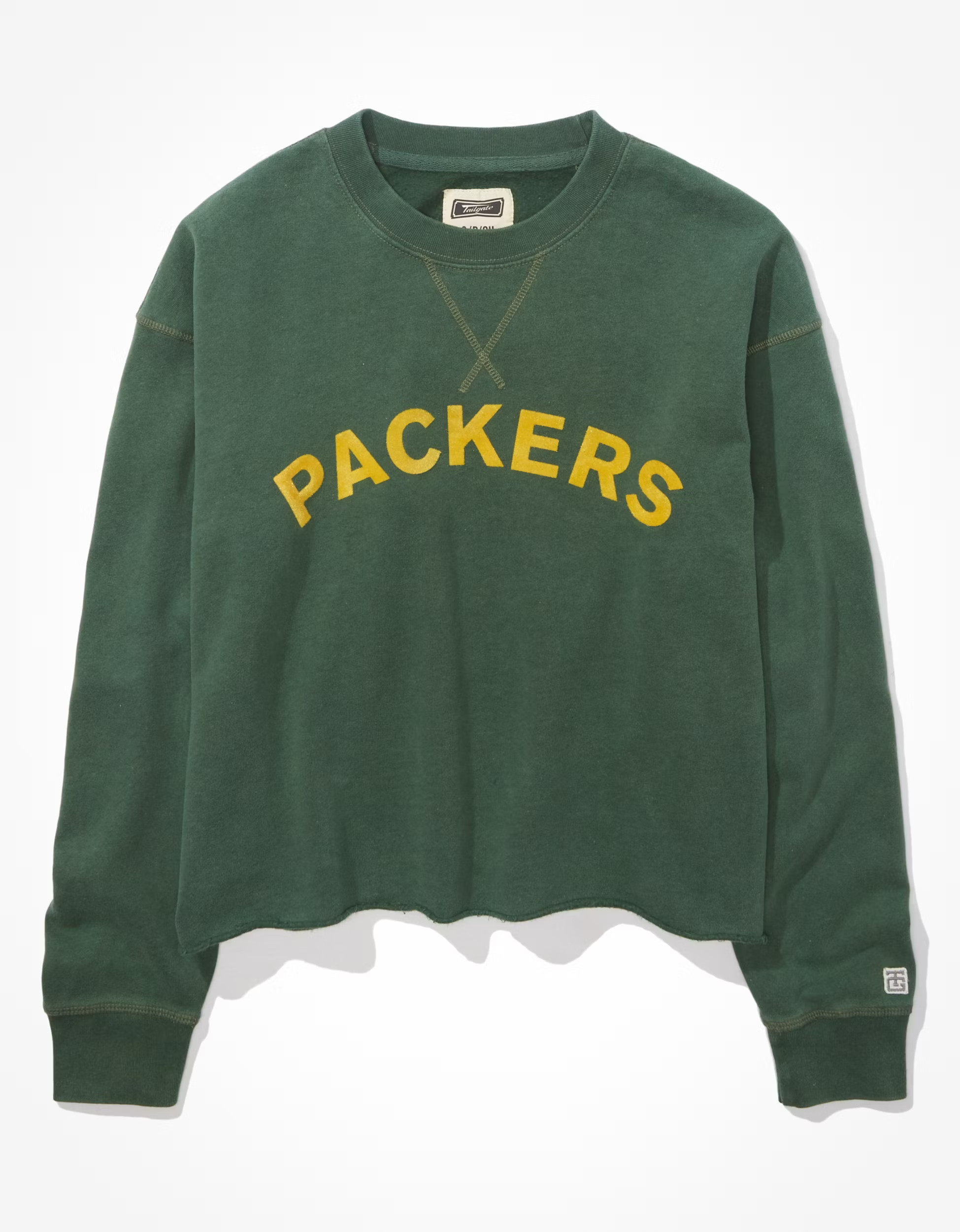 Tailgate Women's Green Bay Packers Raw Hem Sweatshirt | American Eagle Outfitters (US & CA)